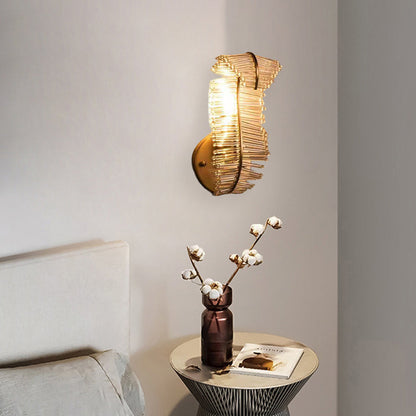 Creative Leaf Iron Glass 1/2 Light Wall Sconce Lamp