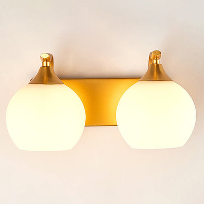 Simplicity Iron Glass Ball 1/2 Light Wall Sconce Lamp