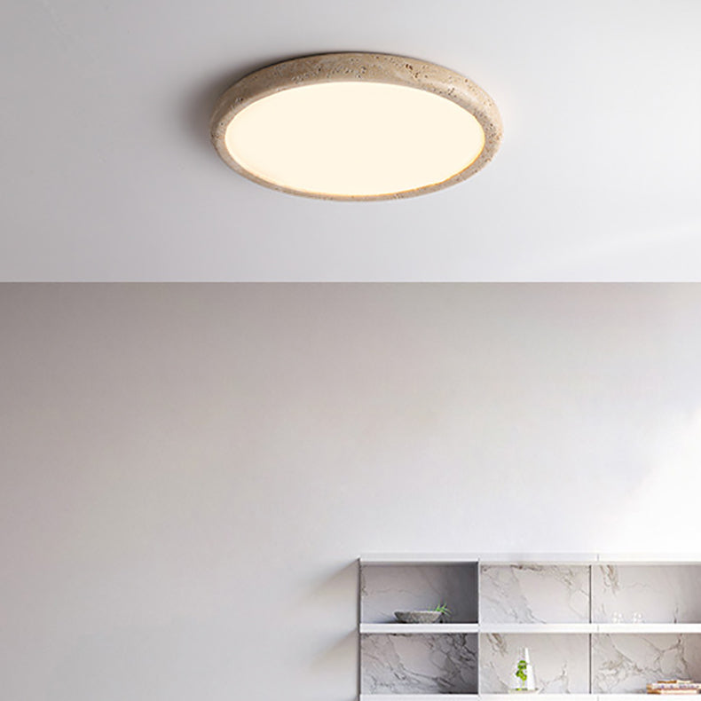 Japanese Travertine Acrylic LED Flush Mount Ceiling Light