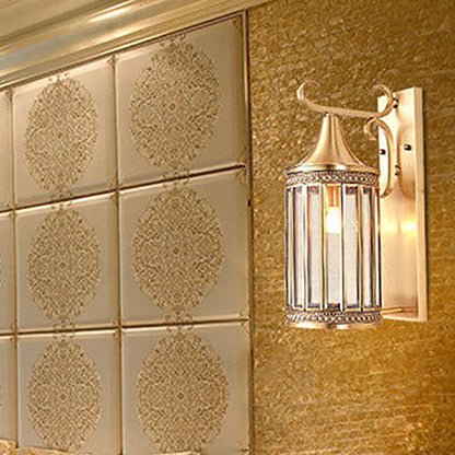 Copper Glass Tubular Shade 1/3-Light Wall Sconce Lamp