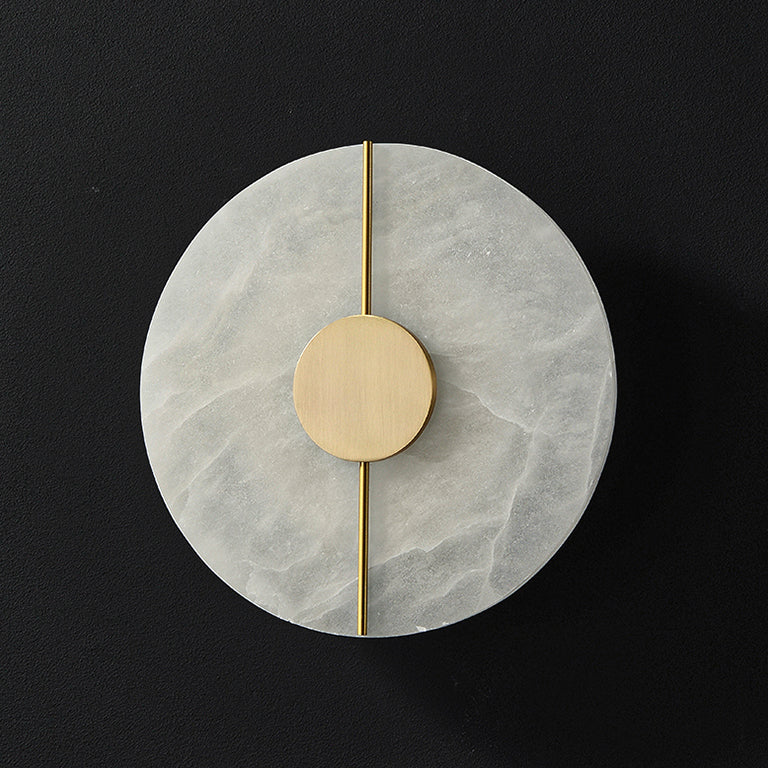 Traditional Copper Marble Oval Shade LED Wall Sconce Lamp