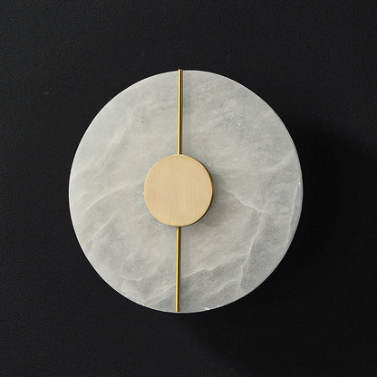 Traditional Copper Marble Oval Shade LED Wall Sconce Lamp