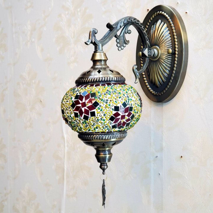 European Exotic Cracked Glass 1-Light Wall Sconce Lamp