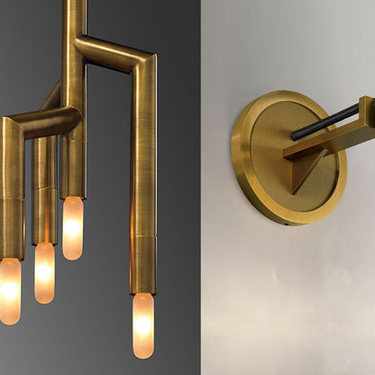 Industrial Copper Strip Pendant 4-Light Wall Sconce Lamp