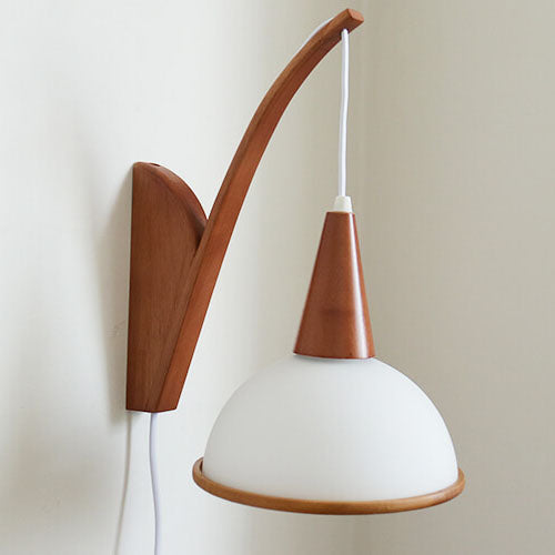 Japanese Fabric Umbrella Shade 1-Light Wall Sconce Lamp