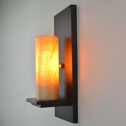 Industrial Vintage Iron Marble 1-Light Wall Sconce Lamp