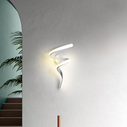 Spiral Iron Aluminium Silicone LED Wall Sconce Lamp