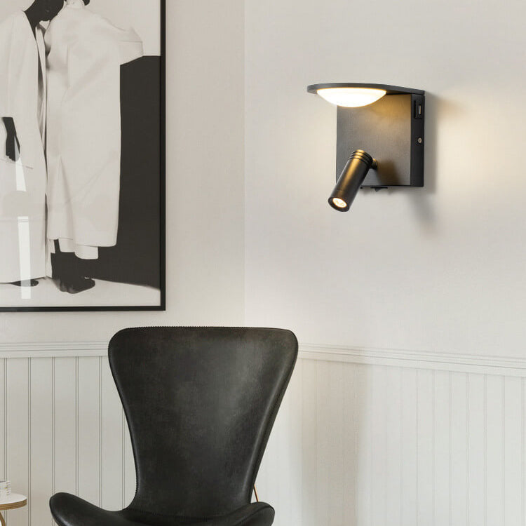 Simple Square USB Spotlight Rotating LED Wall Sconce Lamp