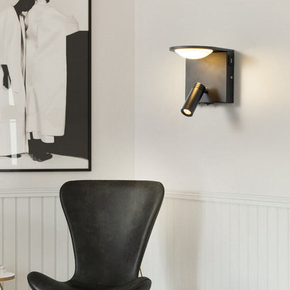 Simple Square USB Spotlight Rotating LED Wall Sconce Lamp