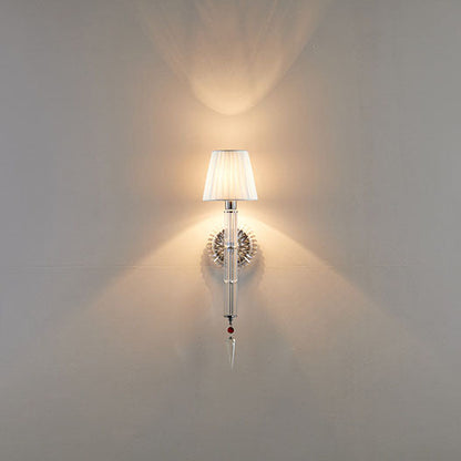 European Light Crystal Fabric 1-Light Wall Sconce Lamp
