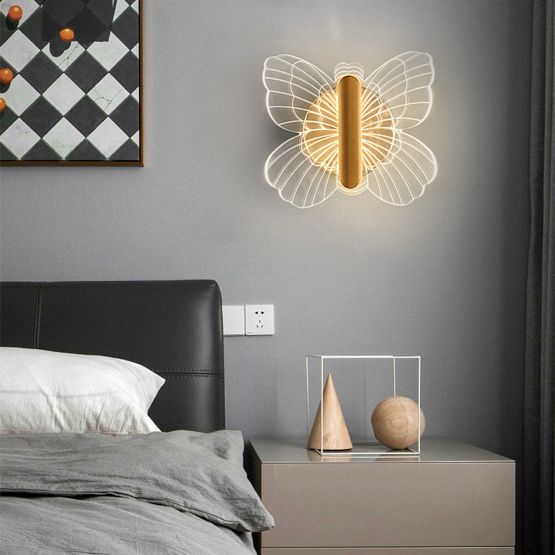 Luxury Hardware Acrylic Butterfly LED Wall Sconce Lamp