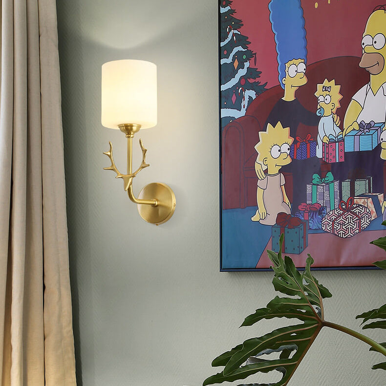 Scandinavian Antler Copper 1-Light Wall Sconce Lamp
