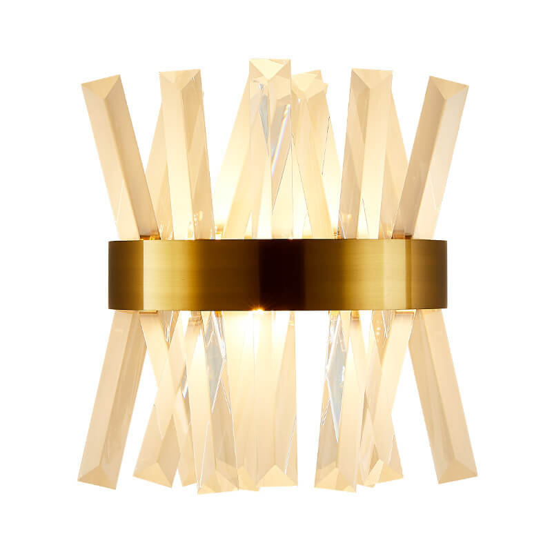 Light Luxury Crystal Strip Design 2-Light Wall Sconce Lamp