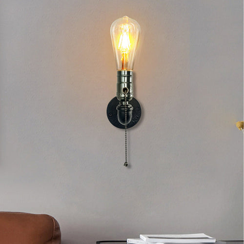 Industrial Iron Aluminum Plumbing 1-Light Wall Sconce Lamp