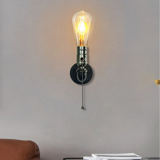 Industrial Iron Aluminum Plumbing 1-Light Wall Sconce Lamp