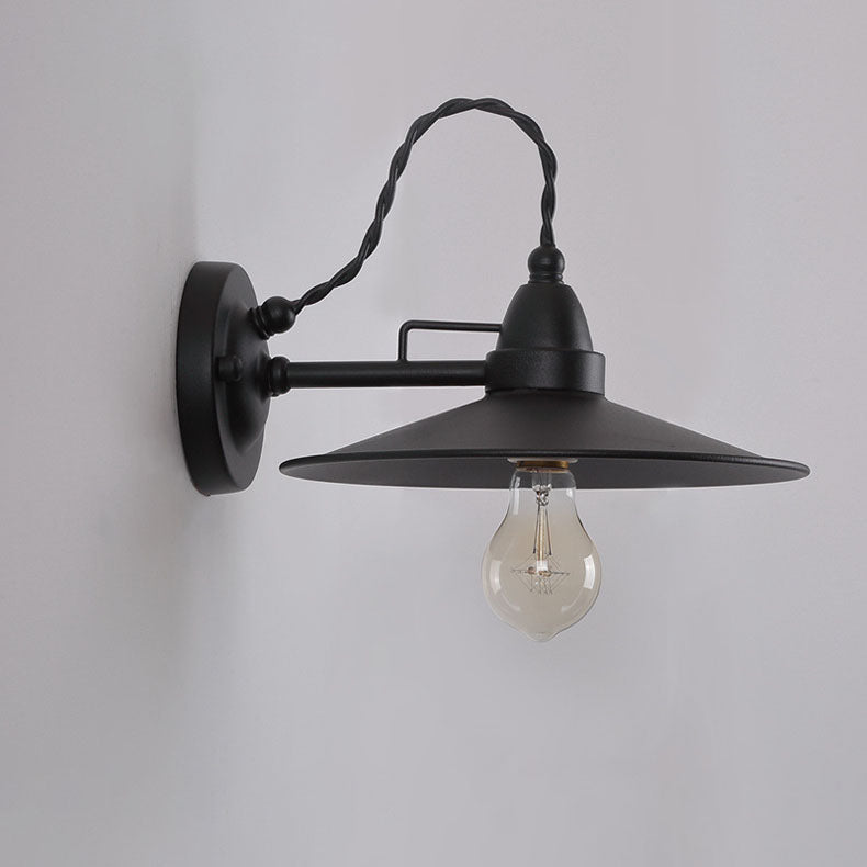 Waterproof Metal Plate Bowl 1-Light Wall Sconce Lamp