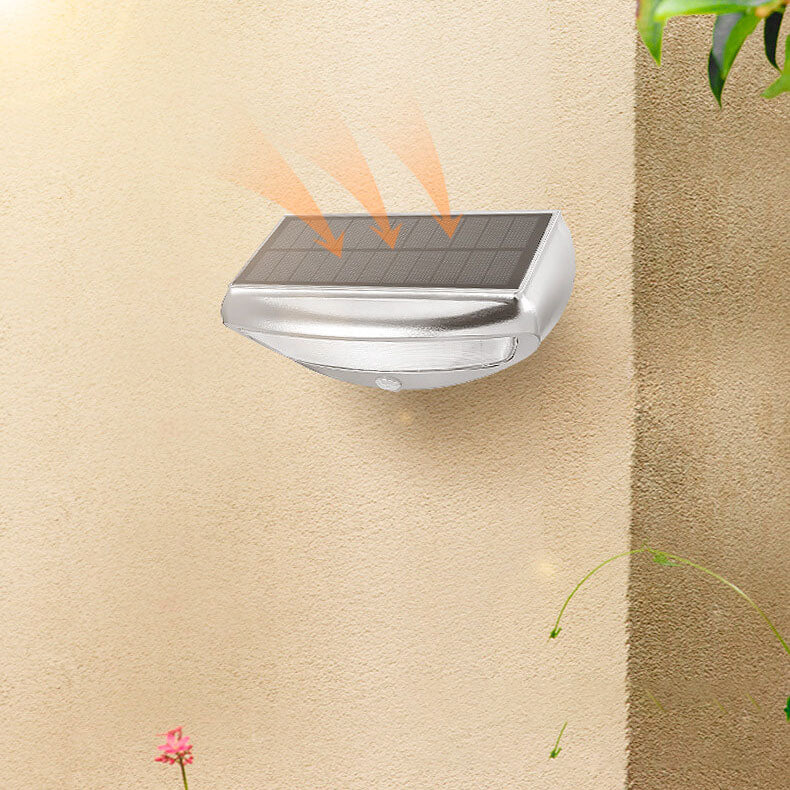 Solar Steel Body Sensor LED Outdoor Wall Sconce Lamp