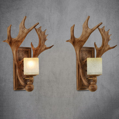 Scandinavian Cylinder Resin Glass 1-Light Wall Sconce Lamp
