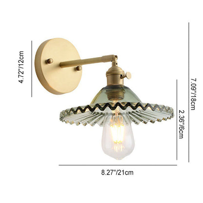 Scandinavian All Copper Glass 1-Light Wall Sconce Lamp