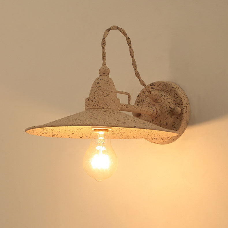 Waterproof Metal Plate Bowl 1-Light Wall Sconce Lamp