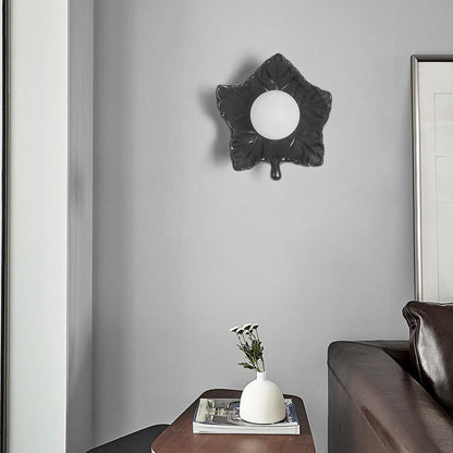 Creative Resin Glass Maple Leaf 1-Light Wall Sconce Lamp