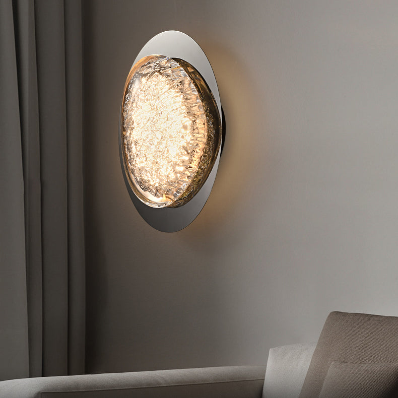 Irregular Oval Hardware Acrylic LED Wall Sconce Lamp
