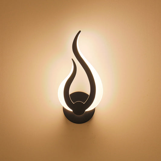 Flame Shaped Acrylic 1-Light LED Wall Sconce Lamp