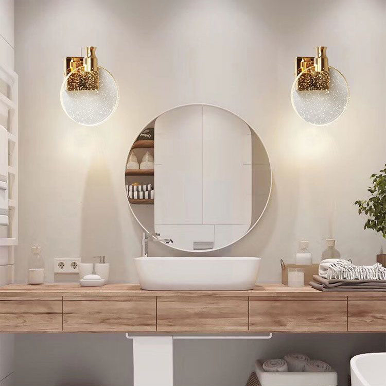Scandinavian Crystal Round LED Wall Sconce Lamp
