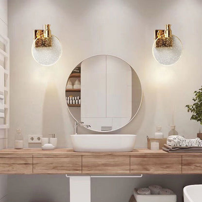 Scandinavian Crystal Round LED Wall Sconce Lamp