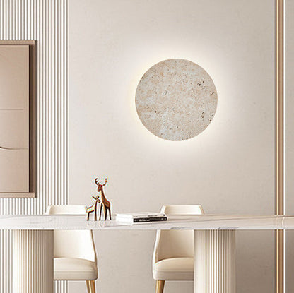 Japanese Acrylic Cave Stone Round LED Wall Sconce Lamp