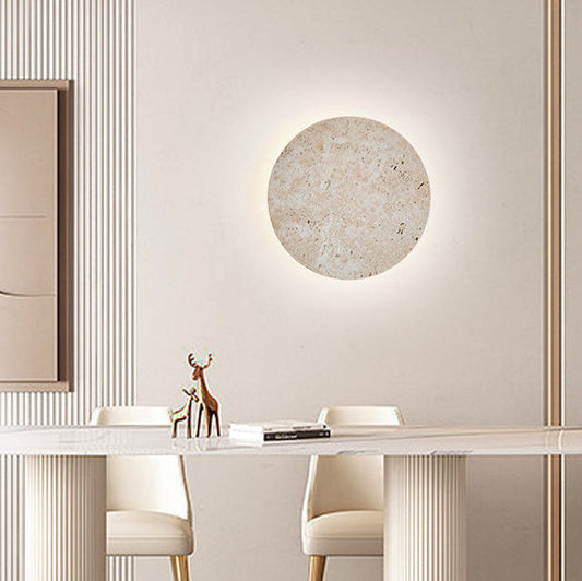 Japanese Acrylic Cave Stone Round LED Wall Sconce Lamp