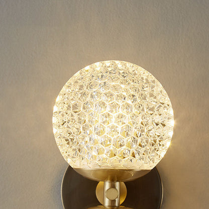 Light Luxury Round Ball Copper 1-Light Wall Sconce Lamp
