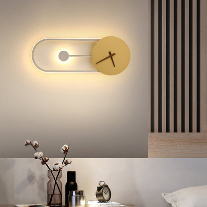 Scandinavian Clock Shape Iron Acrylic LED Wall Sconce Lamp