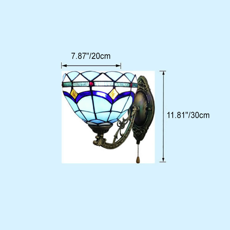 Tiffany Resin Glass Flower Shape 1-Light Wall Sconce Lamp