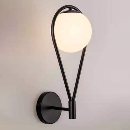 Scandinavian Glass Ball Oval Ring 1-Light Wall Sconce Lamp
