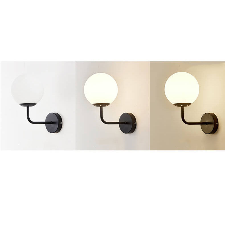 Luxury Round Ball Iron Glass 1-Light Wall Sconce Lamp
