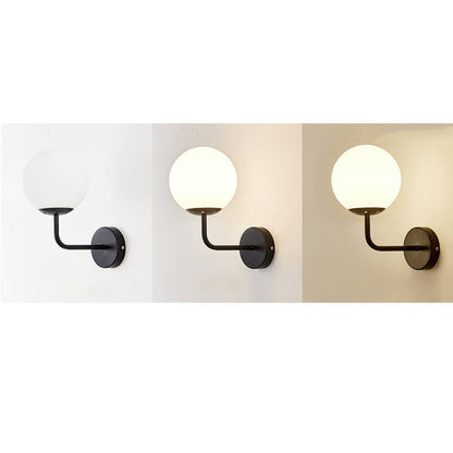 Luxury Round Ball Iron Glass 1-Light Wall Sconce Lamp
