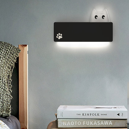Simplicity Animal Cat Rectangular Iron LED Wall Sconce Lamp