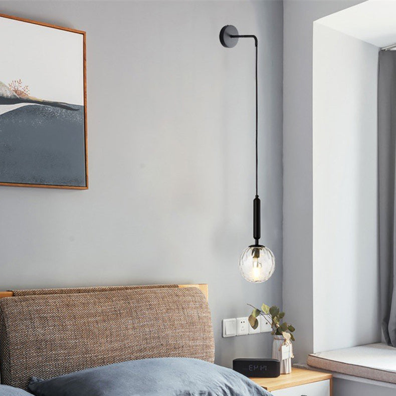 Nordic Orb Hardware Glass 1-Light Wall Sconce Lamp