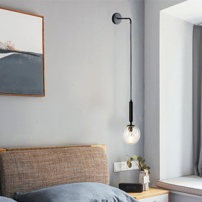 Nordic Orb Hardware Glass 1-Light Wall Sconce Lamp
