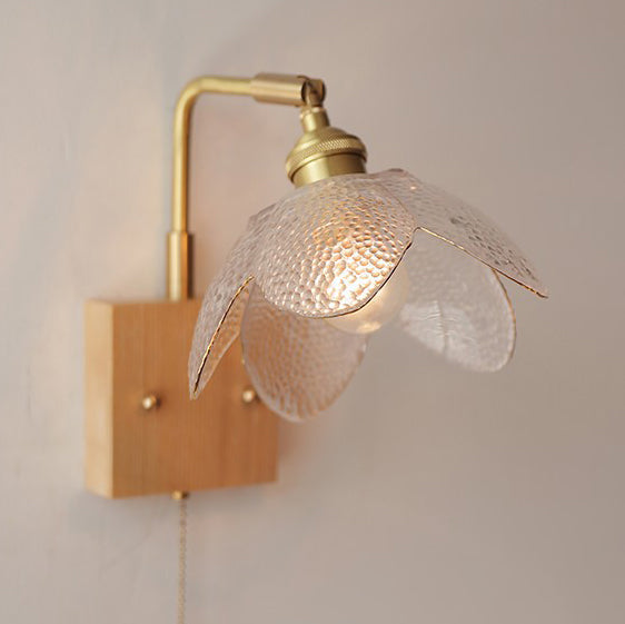 Japanese Hemispheric Pull Cord 1-Light Wall Sconce Lamp