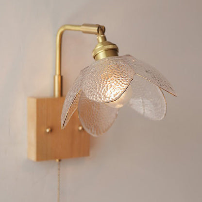 Japanese Hemispheric Pull Cord 1-Light Wall Sconce Lamp