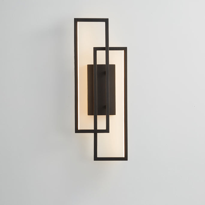 Mid-century Rectangular Geometric LED Wall Sconce Lamp
