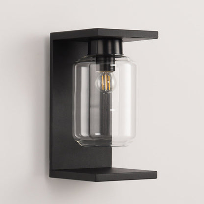 Waterproof Steel Cylinder Glass 1-Light Wall Sconce Lamp