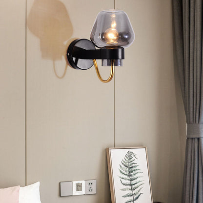 Scandinavian Iron Glass Cup Design 1-Light Wall Sconce Lamp