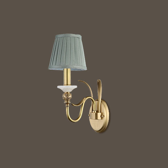 French Cone Copper Curved Arm 1//2 Light Wall Sconce Lamp
