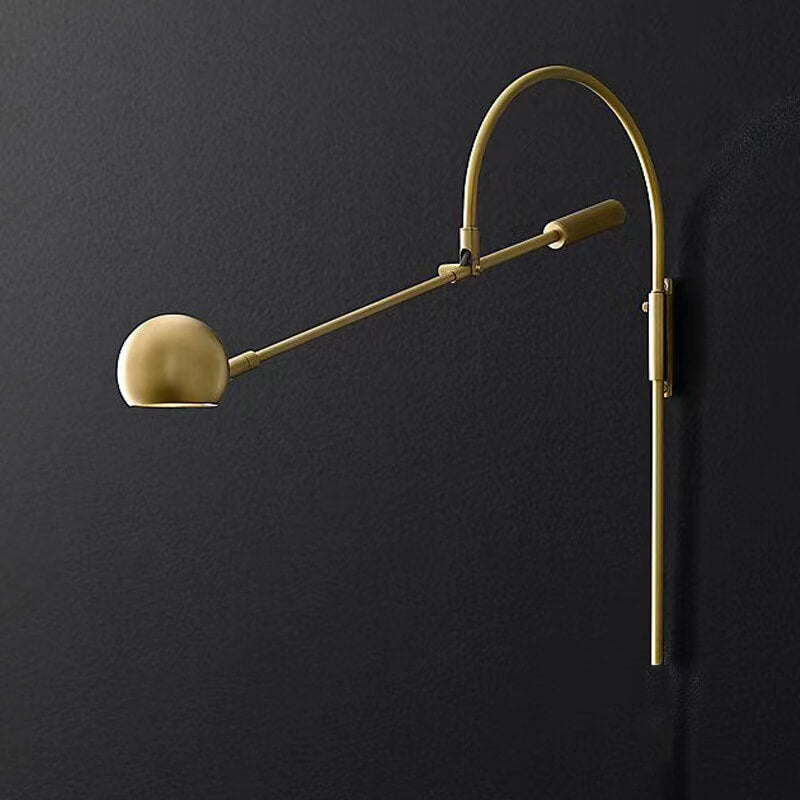 Iron Rotatable Curved Arm 1-Light Wall Sconce Lamp
