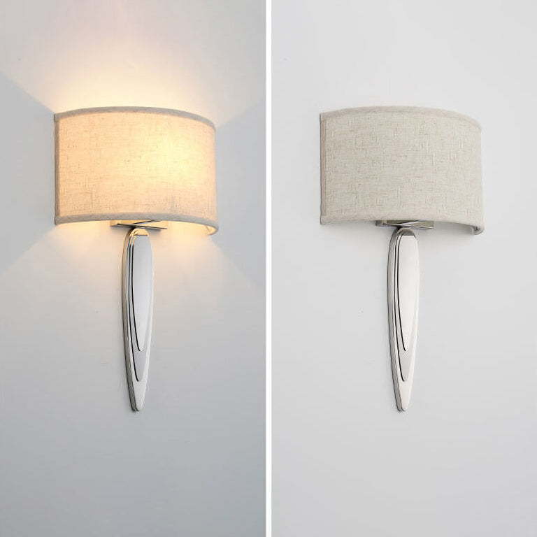 Fabric Mirror Stainless Steel 1-Light Wall Sconce Lamp