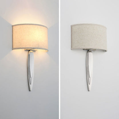 Fabric Mirror Stainless Steel 1-Light Wall Sconce Lamp