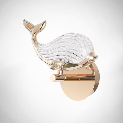Nordic Light Luxury Aluminum Whale LED Wall Sconce Lamp